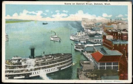 Detroit River, windsor side 1918